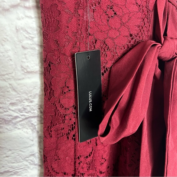 Lulus Love Like You Mean It Wine Red Backless Lace Midi
Dress NWT - Picture 11 of 16